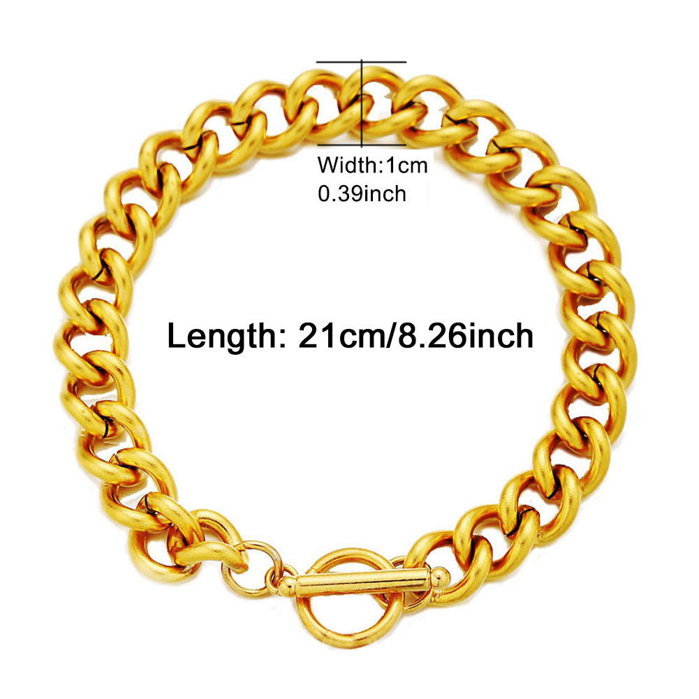 Stainless Steel Twist Simple Buckle Gold-plated Unisex Bracelet