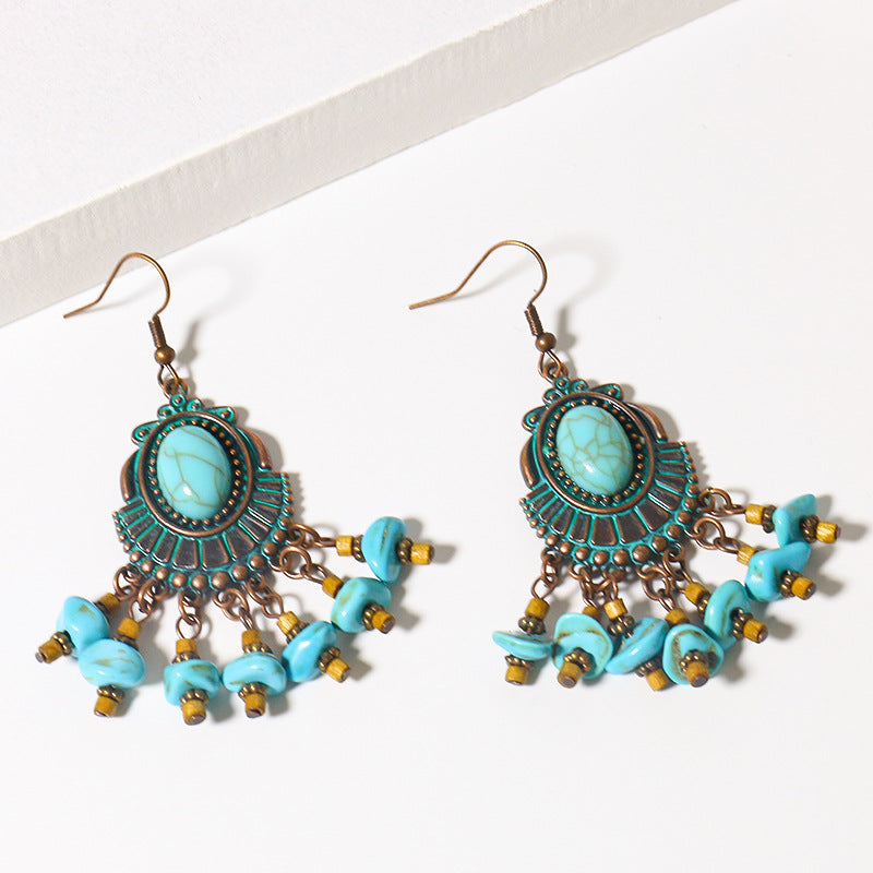 Thin Vintage Tassel Palace Style Ethnic Earrings