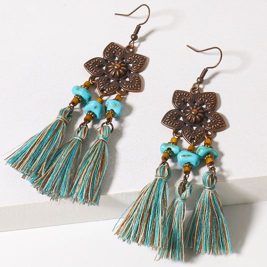 Thin Vintage Tassel Palace Style Ethnic Earrings