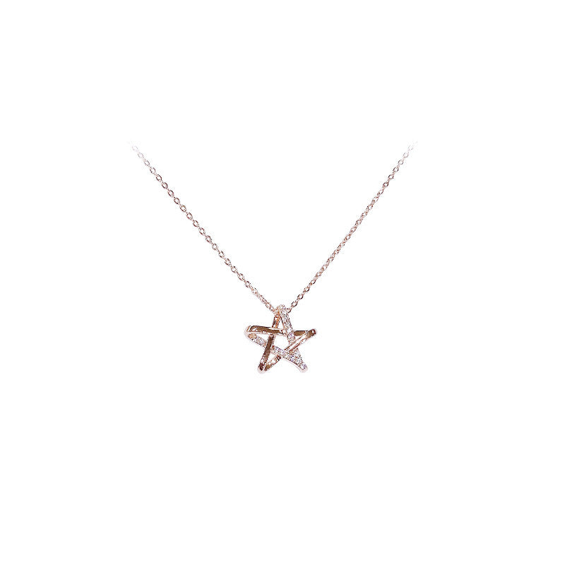 Simple Rose Gold Plated Five-pointed Star Necklaces