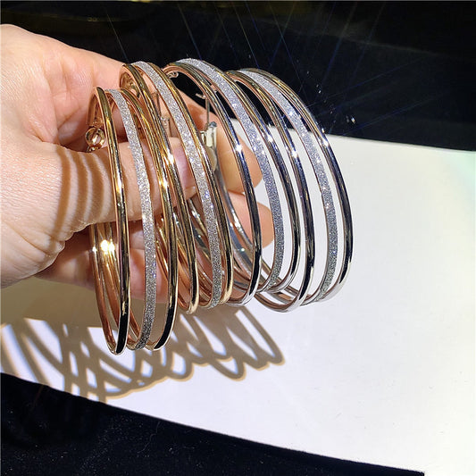 Women's Exaggerated Design Frosted Personality Fashion Trend Earrings