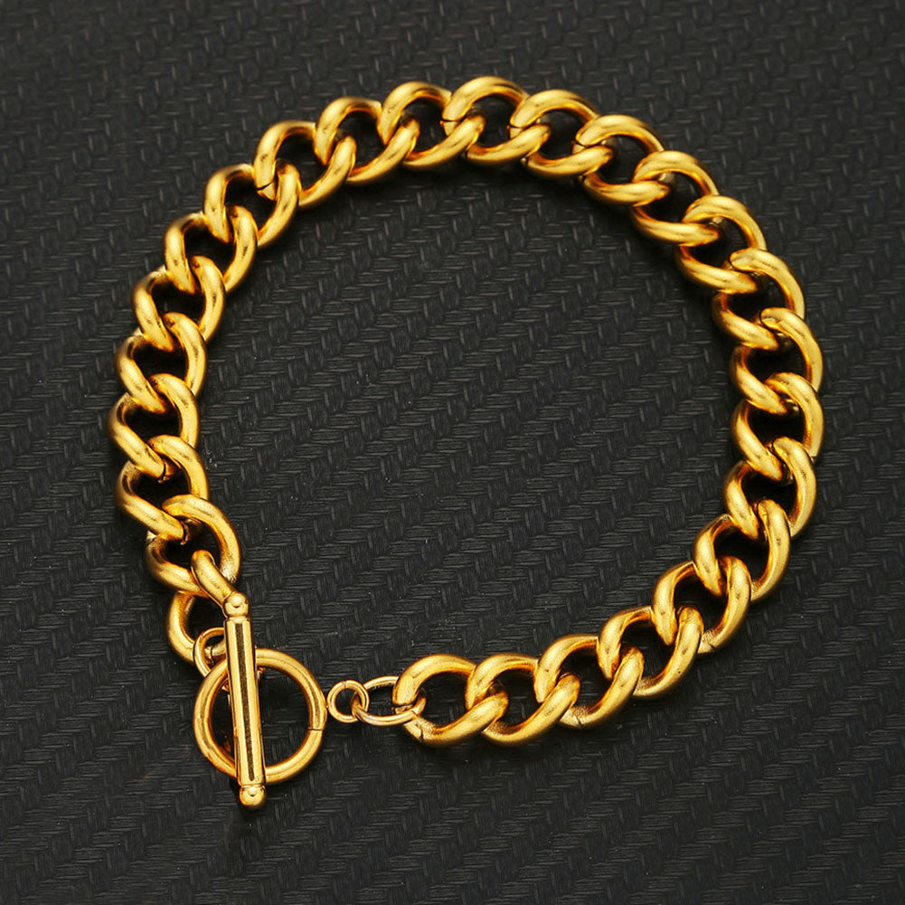 Stainless Steel Twist Simple Buckle Gold-plated Unisex Bracelet
