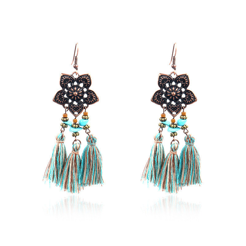 Thin Vintage Tassel Palace Style Ethnic Earrings