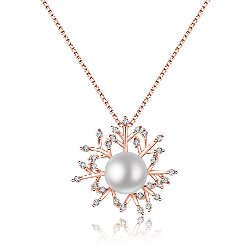 Accessories Snowflake Pearl Female Super Flash Pendants