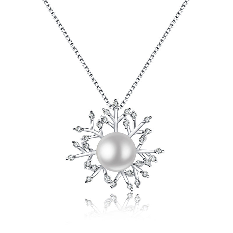 Accessories Snowflake Pearl Female Super Flash Pendants