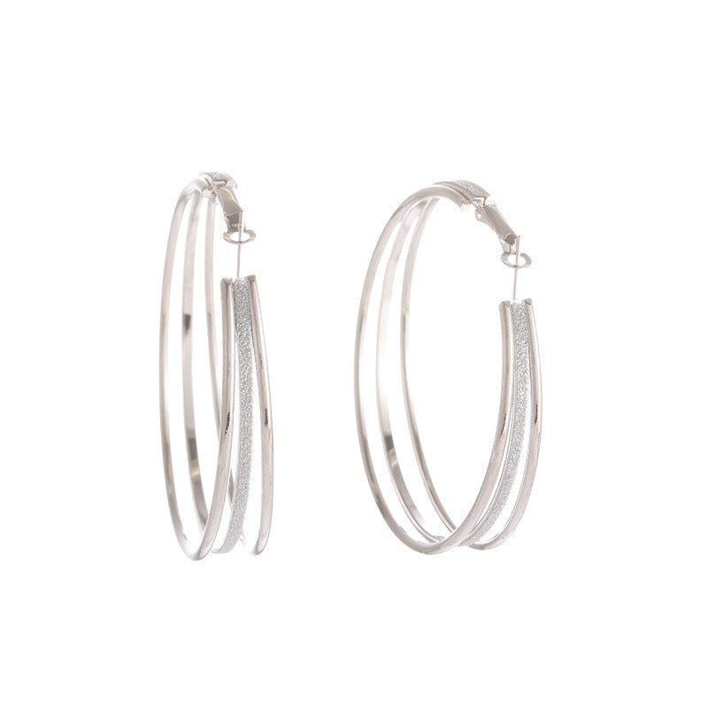 Women's Exaggerated Design Frosted Personality Fashion Trend Earrings