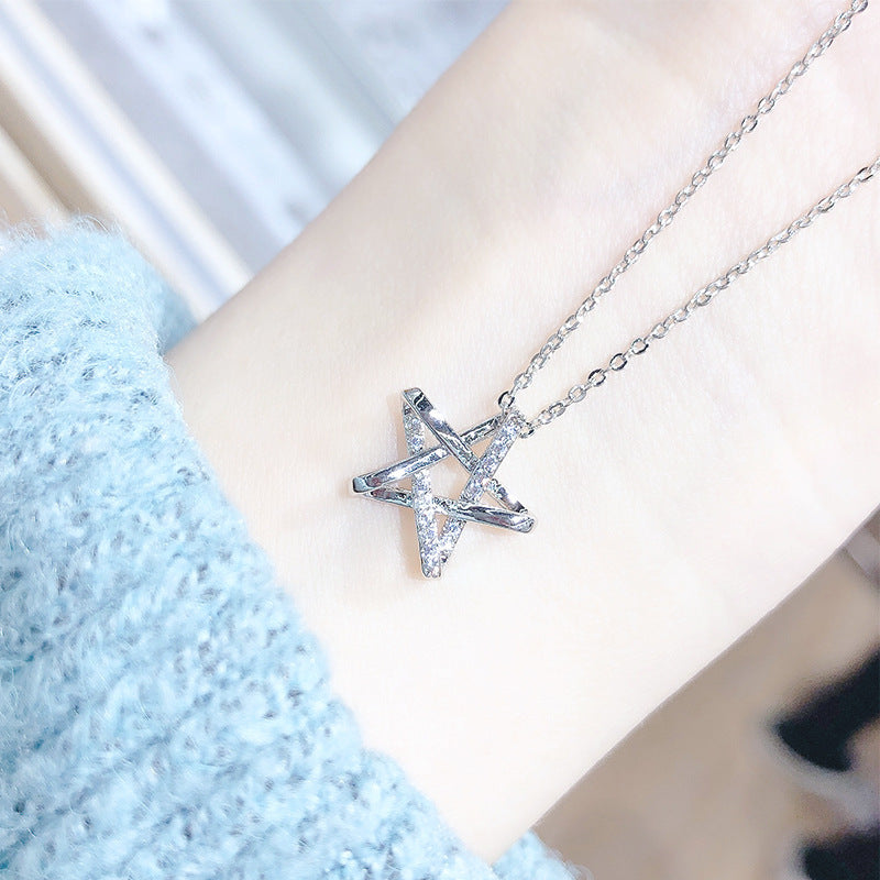 Simple Rose Gold Plated Five-pointed Star Necklaces