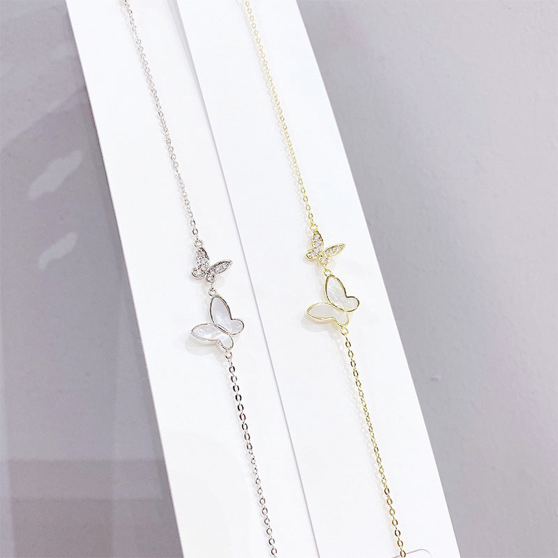 Women's Shell Butterfly Korean Style Electroplated Real Gold Couple Girlfriends Bracelet