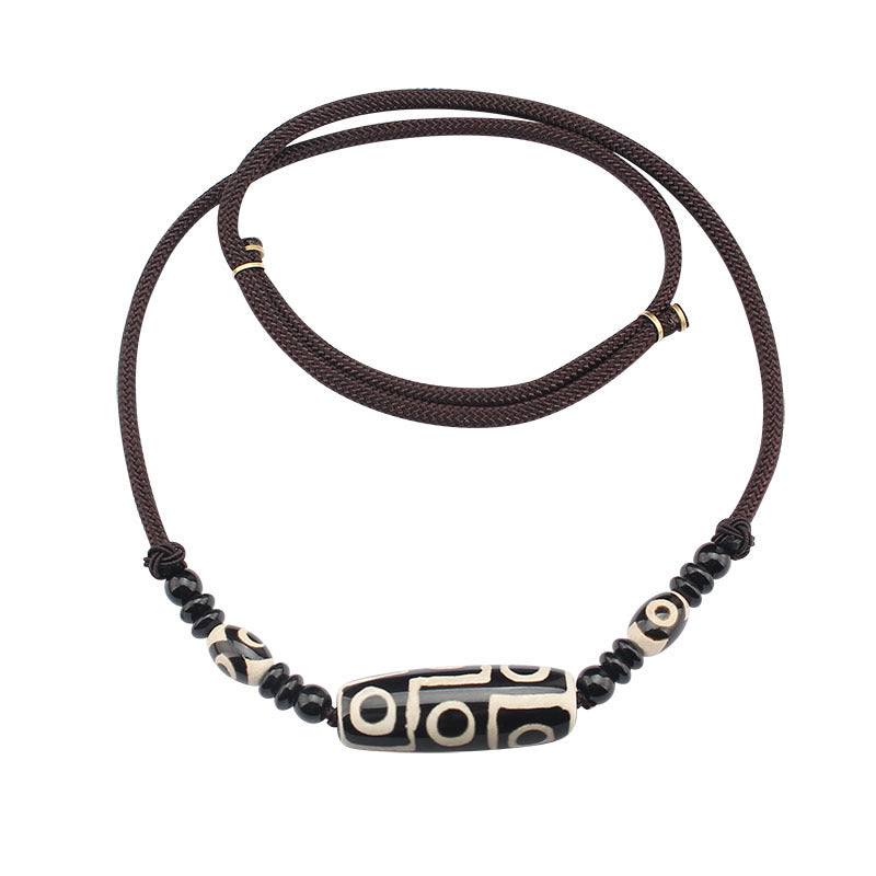 Women's & Men's Ethnic Style Tibetan Agate Bead Simple Cotton Necklaces