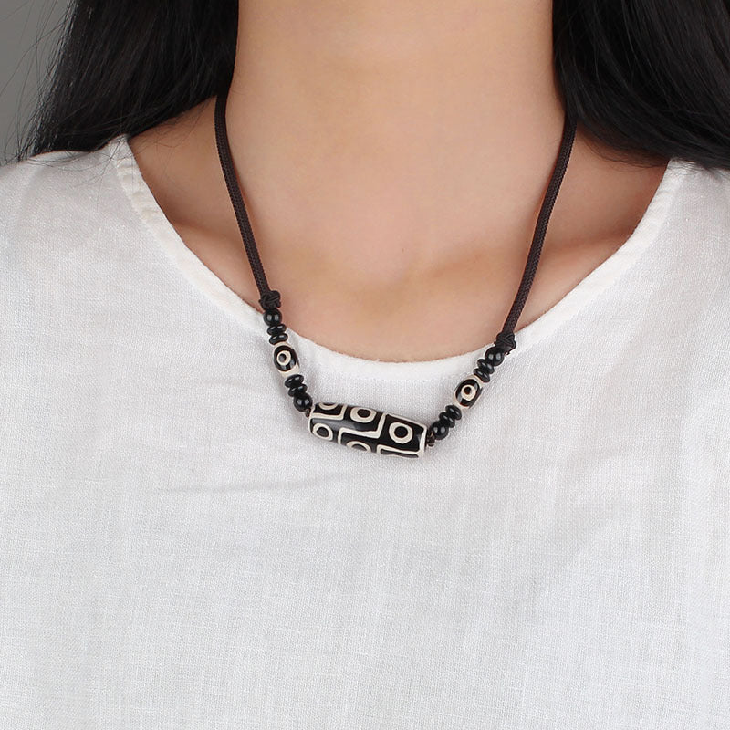 Women's & Men's Ethnic Style Tibetan Agate Bead Simple Cotton Necklaces