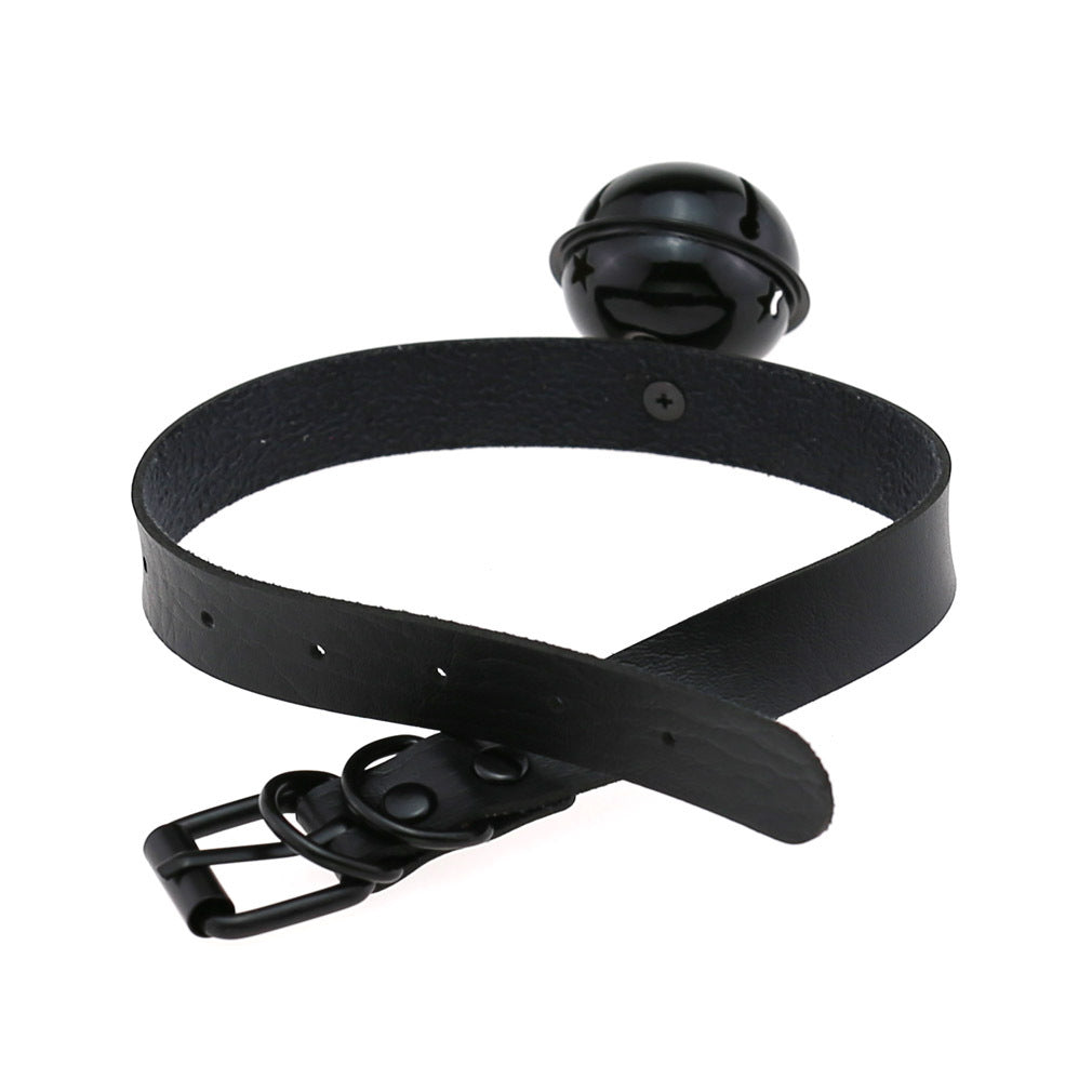 Leather Collar Personality Black Big Bell Neck Band Necklace
