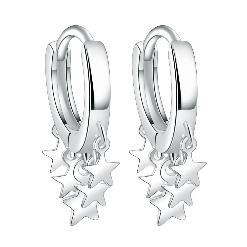 Women's Pentagram Ear Clip Small Circle Cuff Earrings