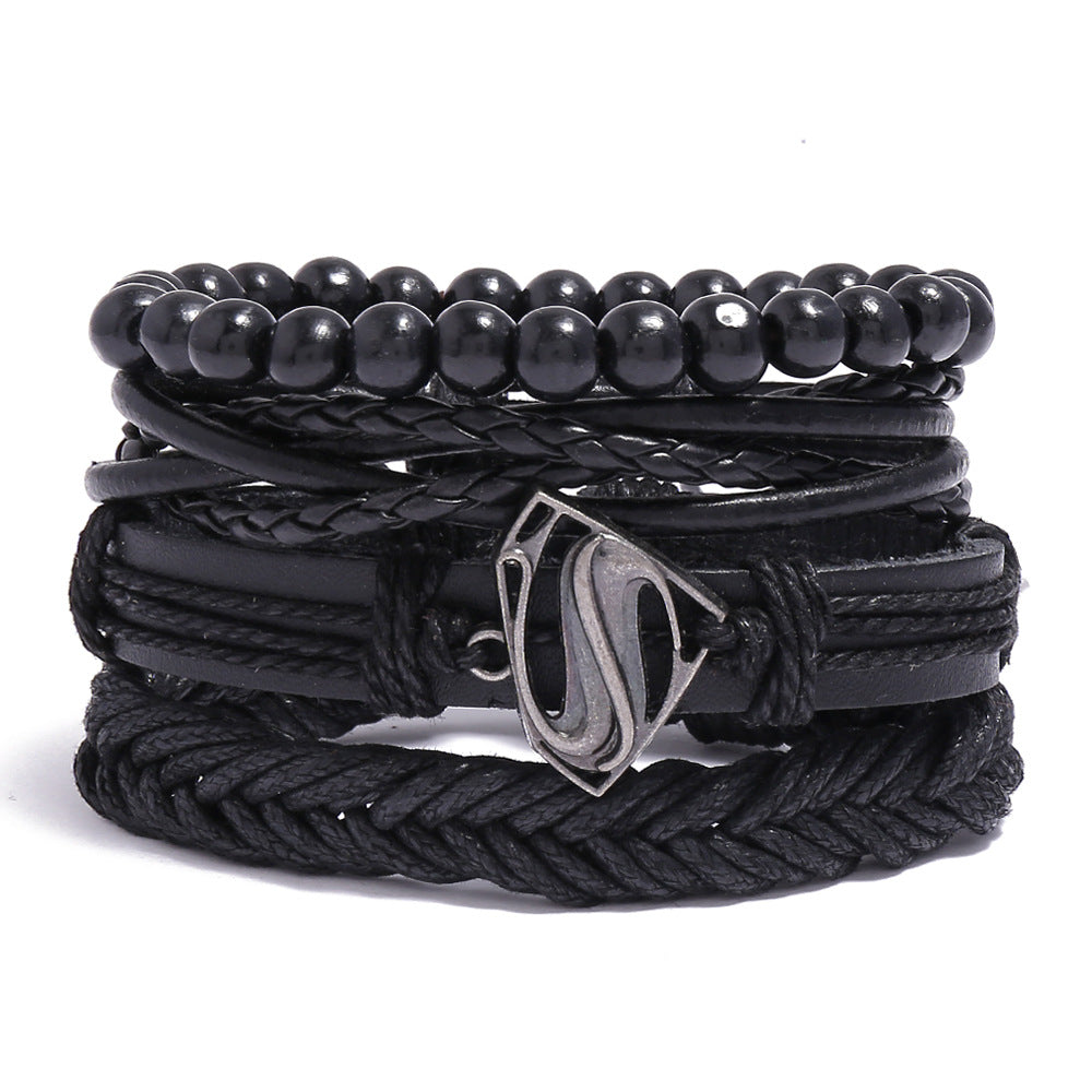 Men's Cowhide Hand-woven Leather Carrying Strap Bracelet