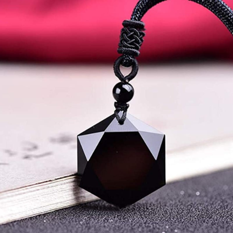 Women's & Men's Obsidian Spirit Swing Energy Stone Hexagram Sweater Pendants