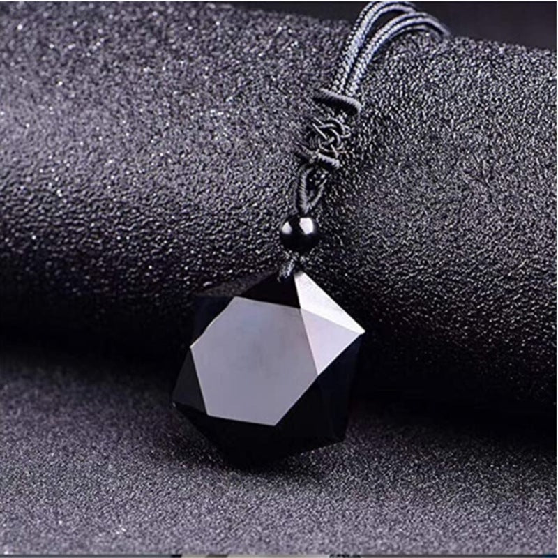 Women's & Men's Obsidian Spirit Swing Energy Stone Hexagram Sweater Pendants