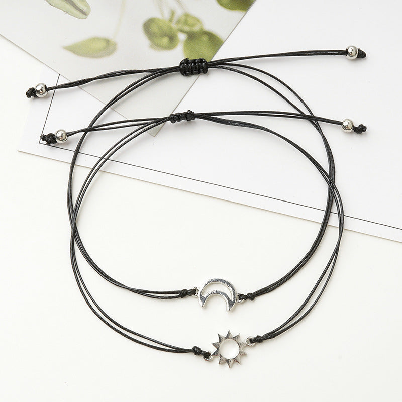 Couple Card Minimalist Creative Alloy Moon Bracelets