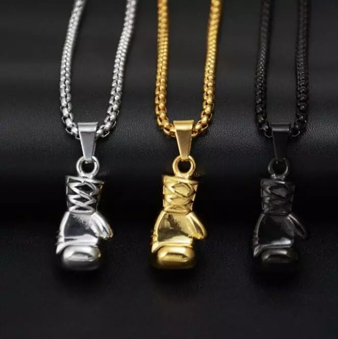 Titanium Steel Fist Solid Couple Clavicle Pendants