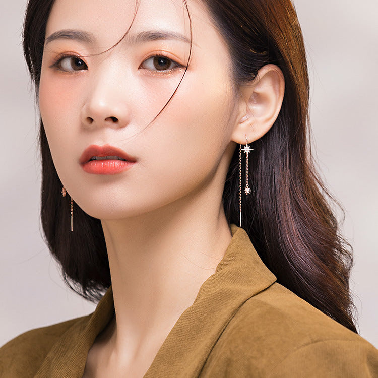 Women's Tassel Light Luxury High-grade Temperamental Long Ear Line