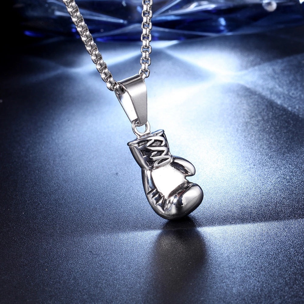 Titanium Steel Fist Solid Couple Clavicle Pendants