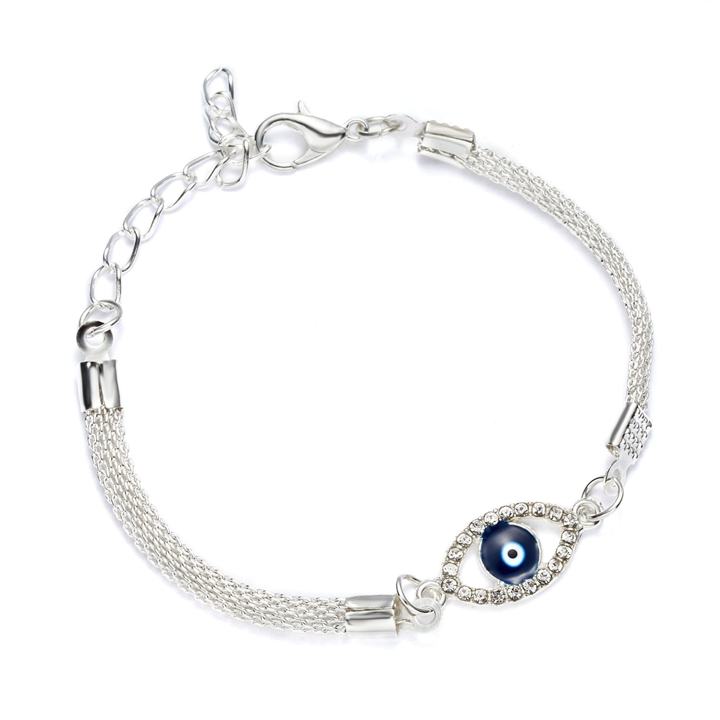 Street Shot Fashion Personality Geometric Sweet Chain Blue Eyes Sier Bracelets