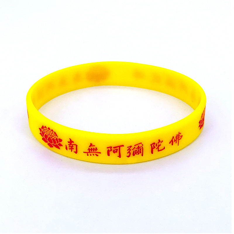 Lotus Amitabha Buddha Silicone Blessing Hand Bracelet