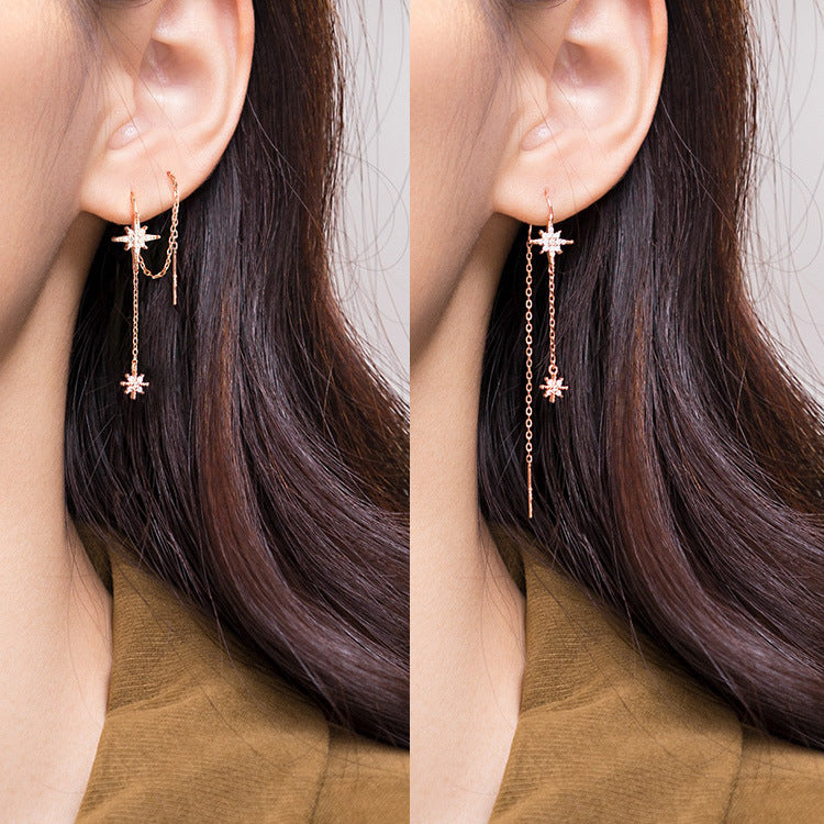 Women's Tassel Light Luxury High-grade Temperamental Long Ear Line