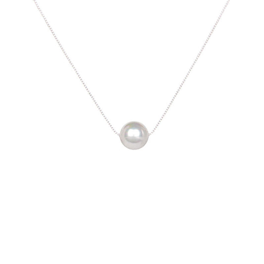 Women's Sier Single Mother Pearl Sweet Short Necklaces