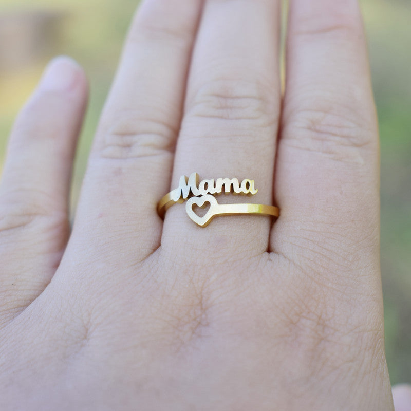 Retro Alphabet Female Personality Simple Love Rings