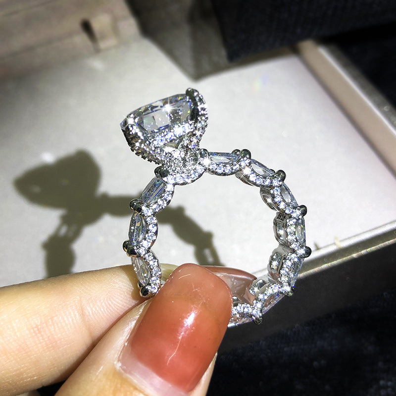 Women's Fashion Oversized Zircon Temperament Set Ornament Rings