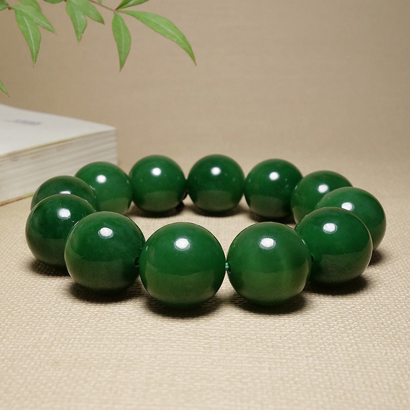 Jade Green Color Round Beads Spinach Buddha Bracelets