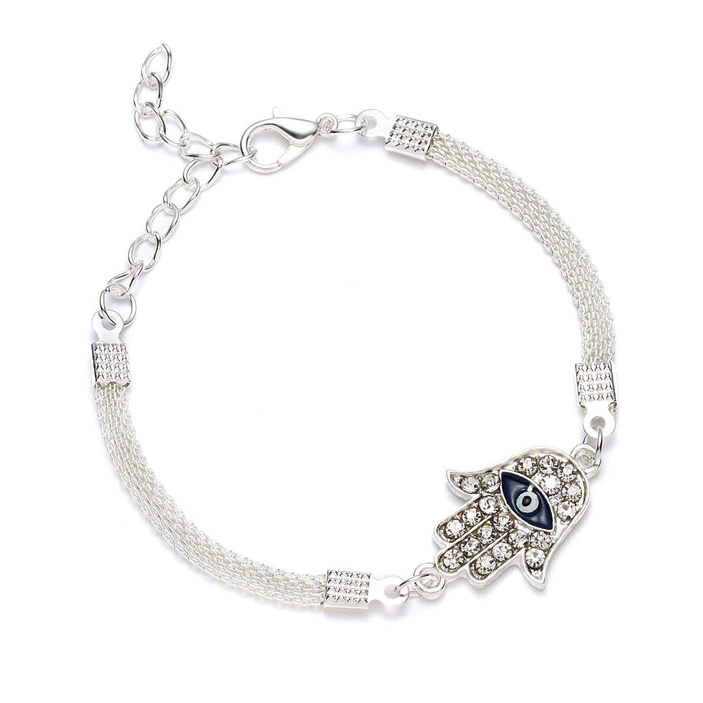 Street Shot Fashion Personality Geometric Sweet Chain Blue Eyes Sier Bracelets