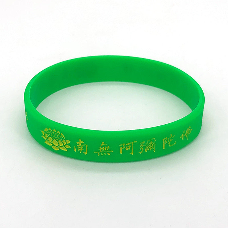 Lotus Amitabha Buddha Silicone Blessing Hand Bracelet