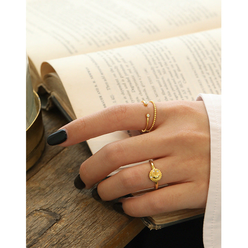 Style Niche Minimalist Micro Inlaid Zircon Rings