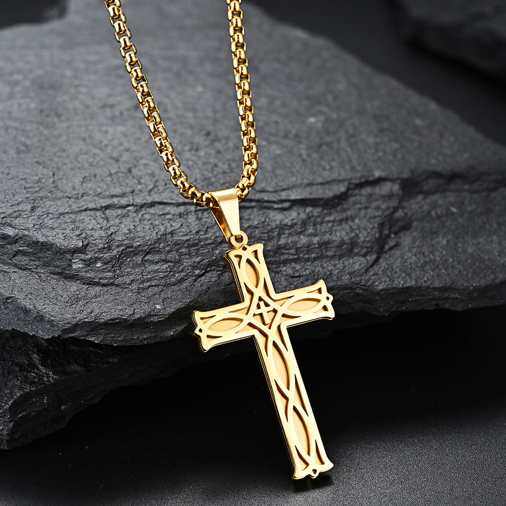 Women's & Men's Irish Knot Cross Titanium Steel Simple Pendants