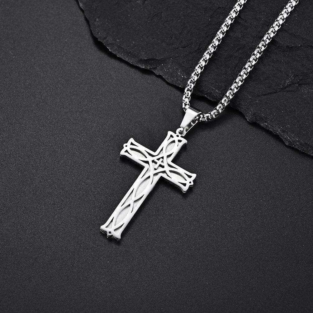 Women's & Men's Irish Knot Cross Titanium Steel Simple Pendants