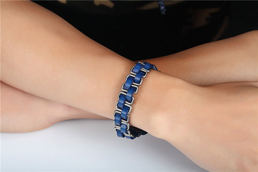 Classic Punk Geometric Leather Temperament Couple Bracelets