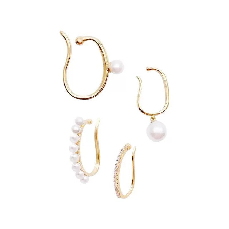 Women's Unique Bone Clips Sweet Trendy Clip Pearl Retro Ear Buckle