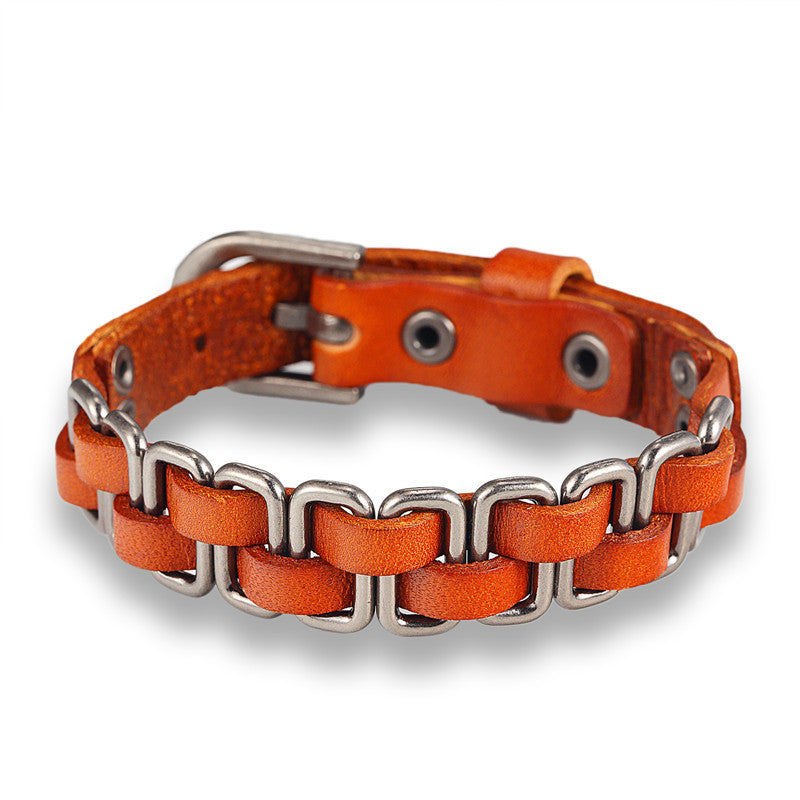 Classic Punk Geometric Leather Temperament Couple Bracelets