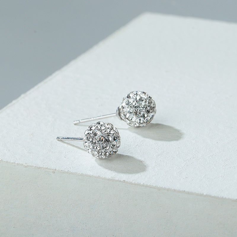 Women's Ball For Full Of Rhinestone Shiny Exquisite Korean Fashion Temperament Stud Earrings