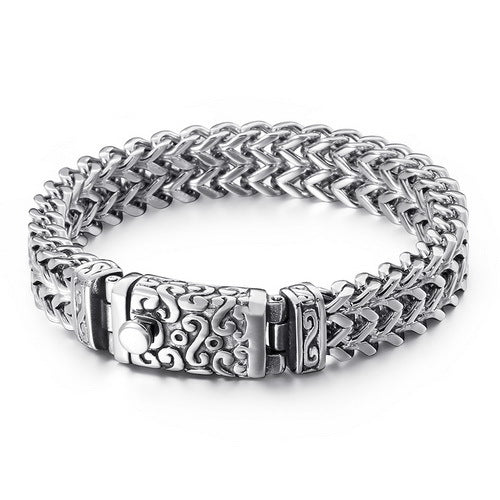 Men's Personalized Titanium Steel Keel Chain Punk Diamond Bracelet