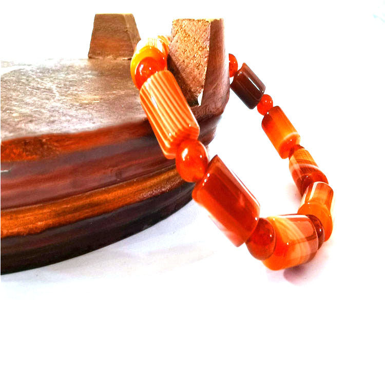 Agate Bead Column Barrel Shaped Live Bracelets