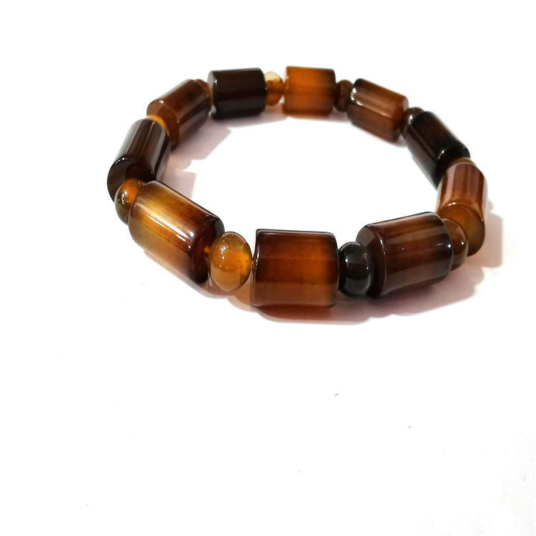 Agate Bead Column Barrel Shaped Live Bracelets