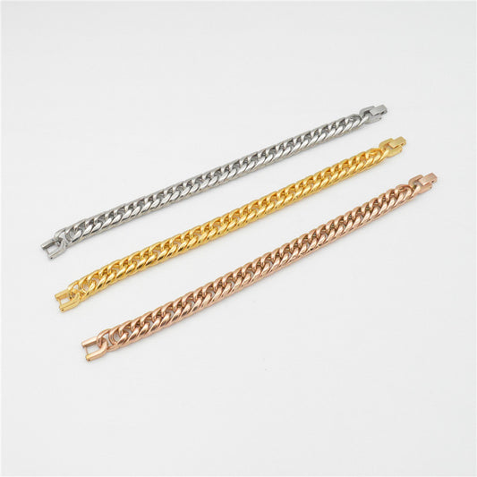 Woven Round Grinding Chain Stainless Steel Bracelet
