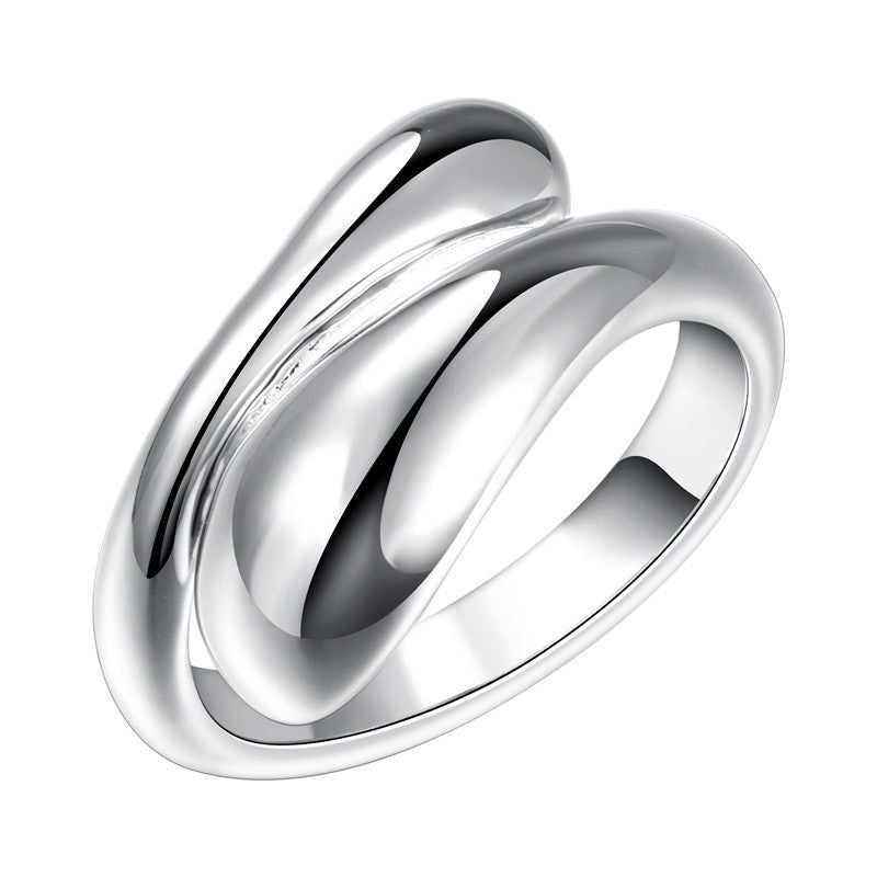 Women's Creative Water Drop Open Sier Ring