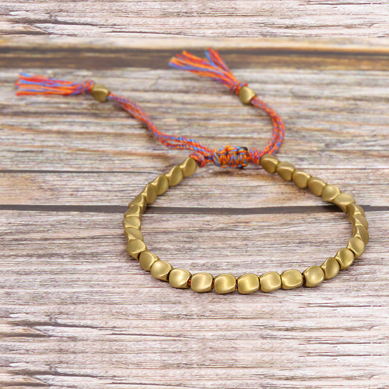 Hand-woven String For Collectables Copper Beads Bracelets