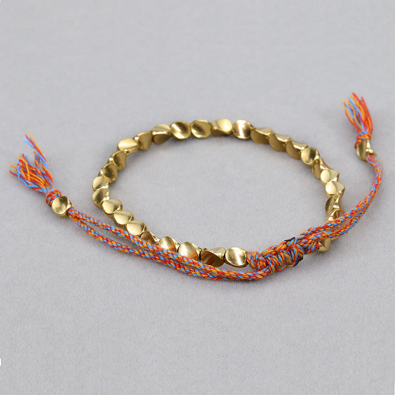 Hand-woven String For Collectables Copper Beads Bracelets