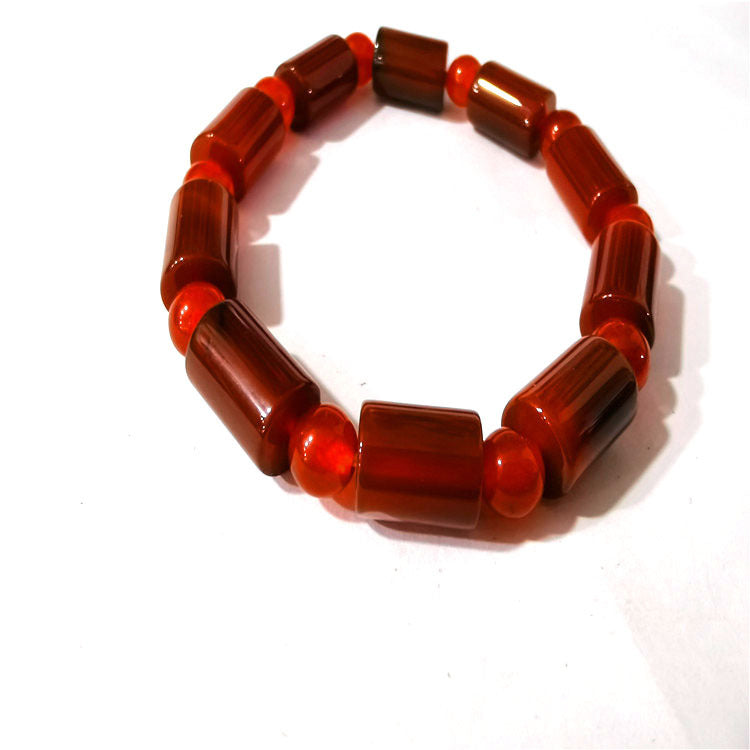 Agate Bead Column Barrel Shaped Live Bracelets