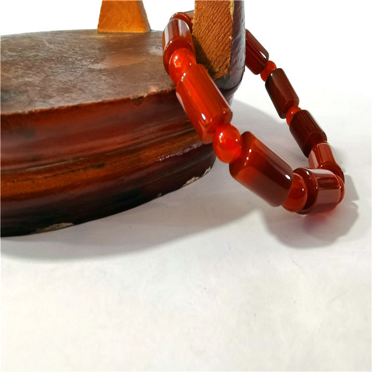 Agate Bead Column Barrel Shaped Live Bracelets