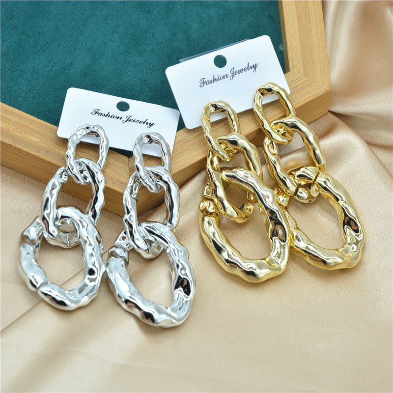 Chain Style Female Geometric Unique High Profile Earrings