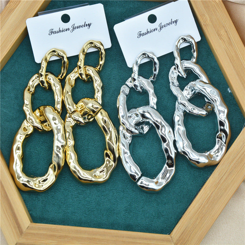 Chain Style Female Geometric Unique High Profile Earrings
